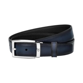 Cintura Montblanc reversibile in pelle nera/blu 30 mm 123899 [1fb66889]