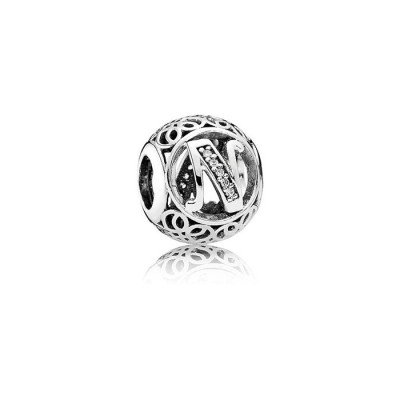 Charm Pandora Lettera N Vintage Argento Zirconia Cubica Donna 791858cz [3bf72875]