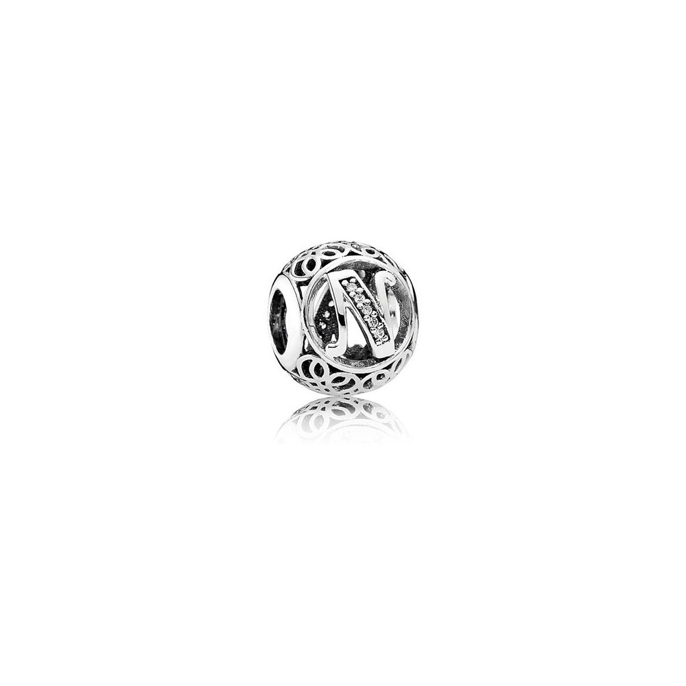 Charm Pandora Lettera N Vintage Argento Zirconia Cubica Donna 791858cz [3bf72875]