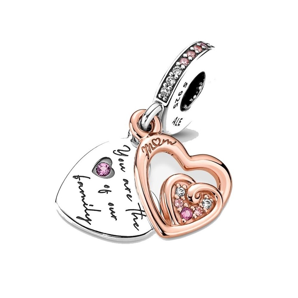 Charm Pandora Pendente Cuori intrecciati e Famiglia 781020C01 [aa2c7e78]
