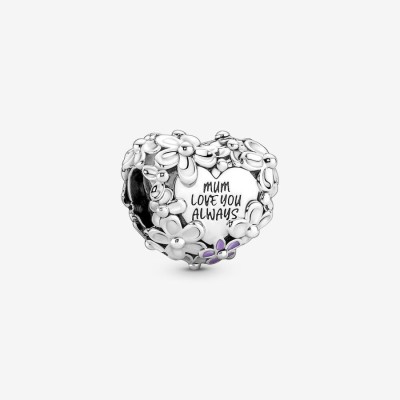 Charm Pandora cuore floreale 791155C01 [1c35c1b0]