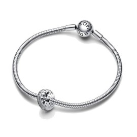 Charm Pandora  tripla fascia logo pavè e sfere 792317C01 [f48ddaf4]