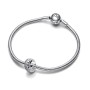 Charm Pandora  tripla fascia logo pavè e sfere 792317C01 [f48ddaf4]