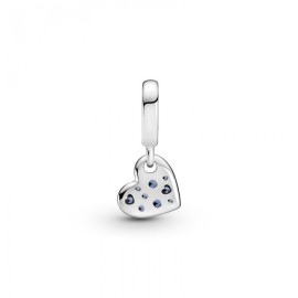 Charm Pendente Pandora Cuore Obliquo con Pavé Blu 799404c01 [c4817563]