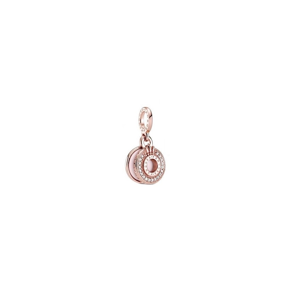 Charm Pendente Pandora Signature Rose Sparkling Logo & Crown O Dangle 789055c01 [2e9668f4]