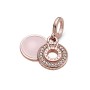 Charm Pendente Pandora Signature Rose Sparkling Logo & Crown O Dangle 789055c01 [de59717e]