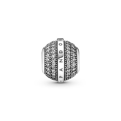 Charm Pandora  Signature Pavè e Logo 799489C01 [efffc7ab]