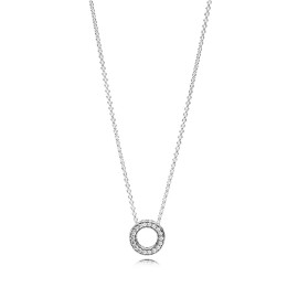 Collana a cerchio pavè con logo pandora 397436cz-45 [f8482298]