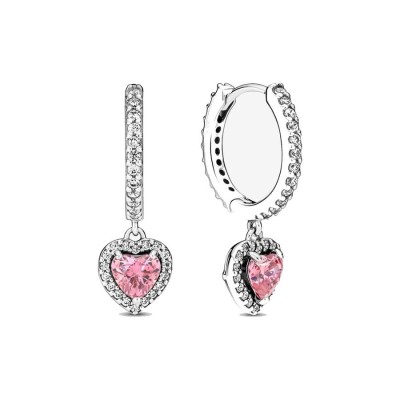Orecchini Pandora Cerchi con cuore rosa 291445C01 [6afaf3bf]