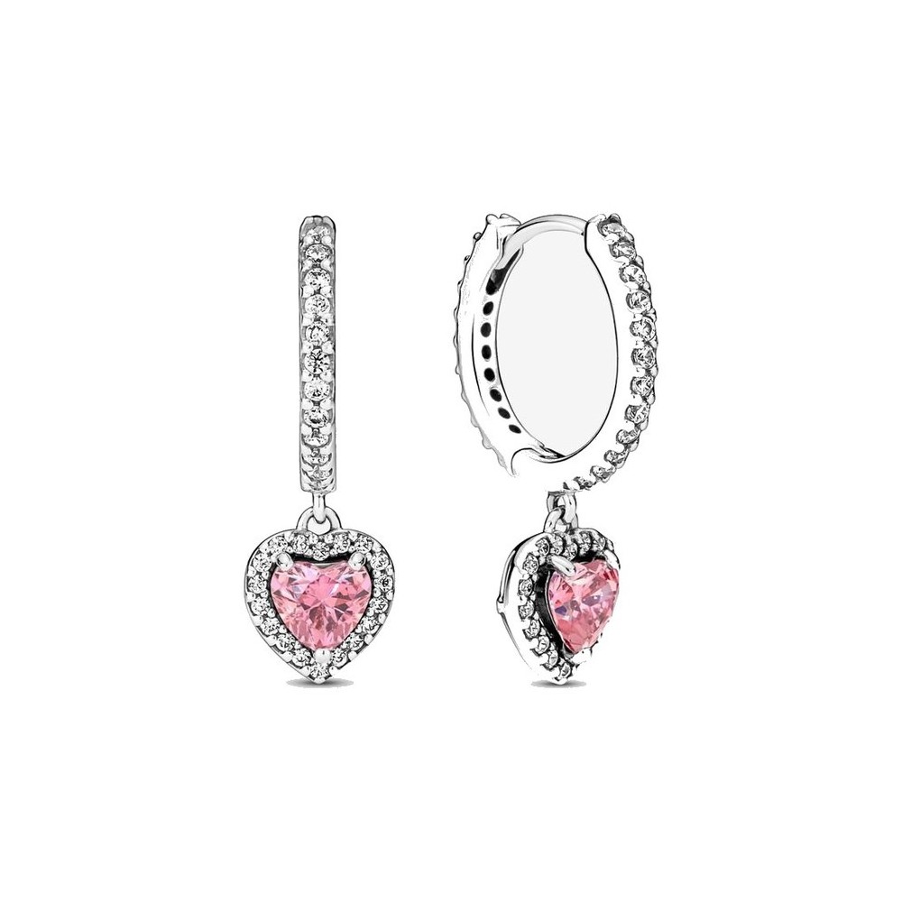 Orecchini Pandora Cerchi con cuore rosa 291445C01 [6afaf3bf]