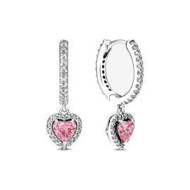 Orecchini Pandora Cerchi con cuore rosa 291445C01 [6afaf3bf]
