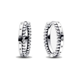 Orecchini Pandora cerchi con logo e sfere 292310C00 [94684526]