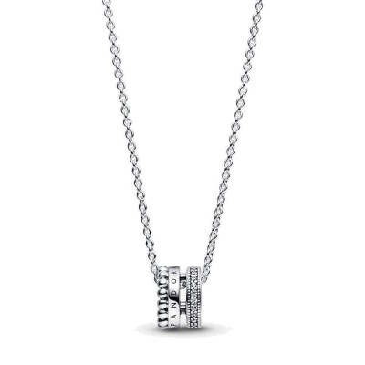 Collana Pandora con logo pavè e sfere  392311C01 [9a31f425]