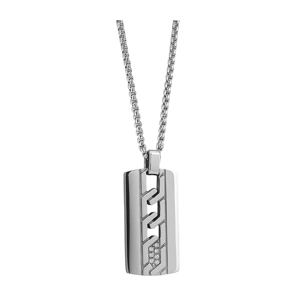 Collana in acciaio Boccadamo con zinrconi AGR209 [db357919]
