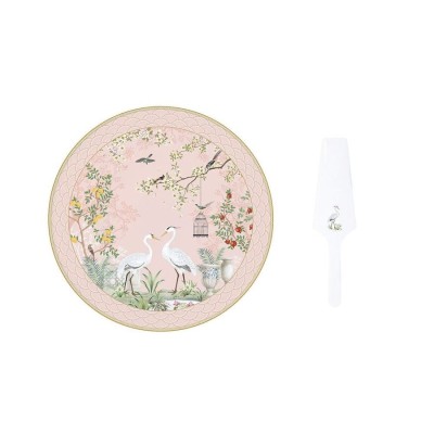 Piatto torta Easy Life 32cm c/paletta jardin de reves R1112 JARR [c5358105]