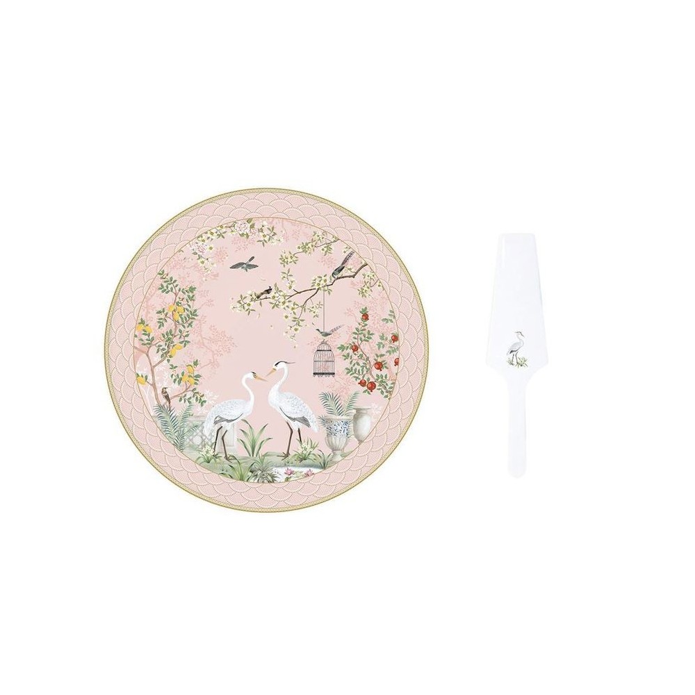 Piatto torta Easy Life 32cm c/paletta jardin de reves R1112 JARR [c5358105]