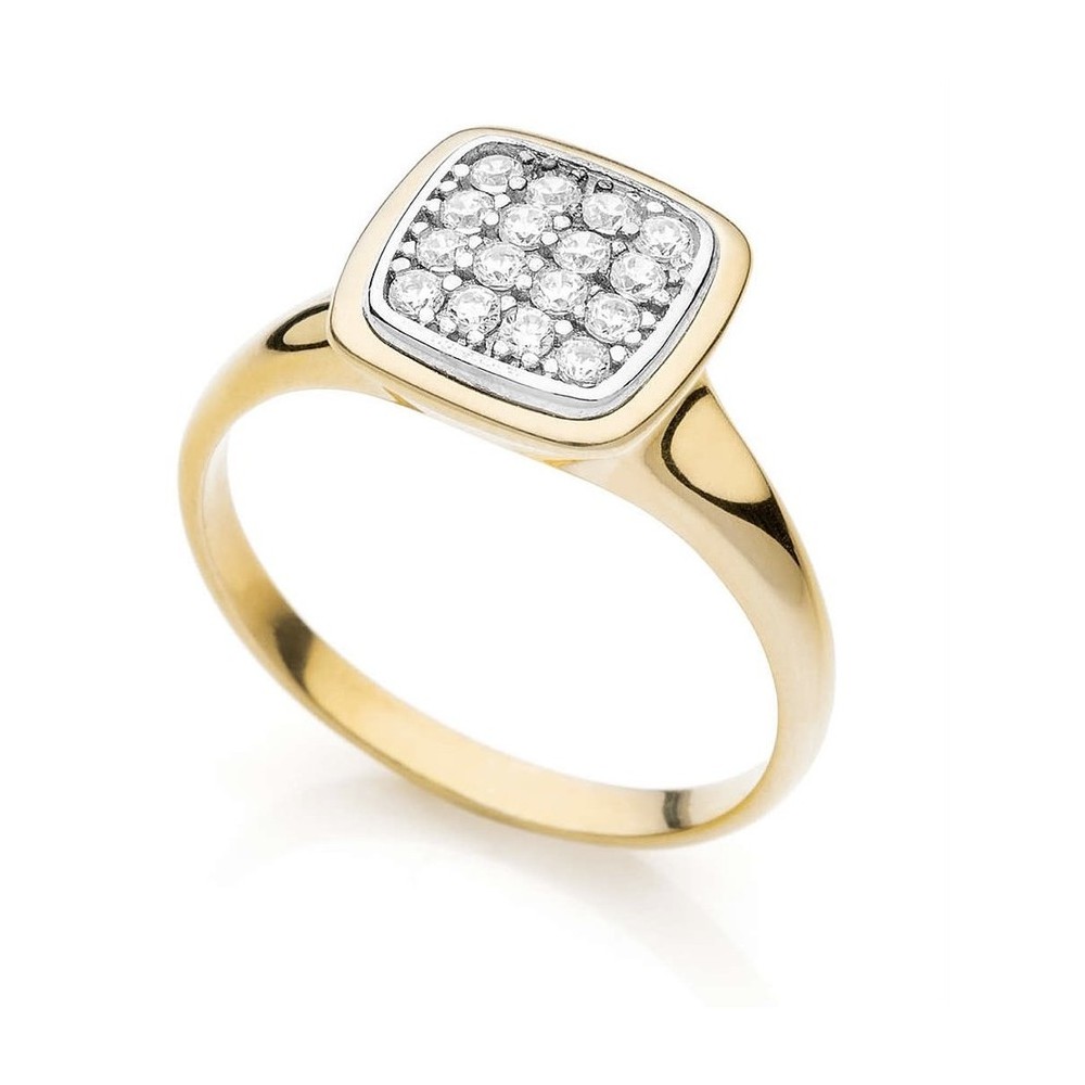 Anello Unoaerre argento dorato con zirconi 6195 [7bf1fafe]