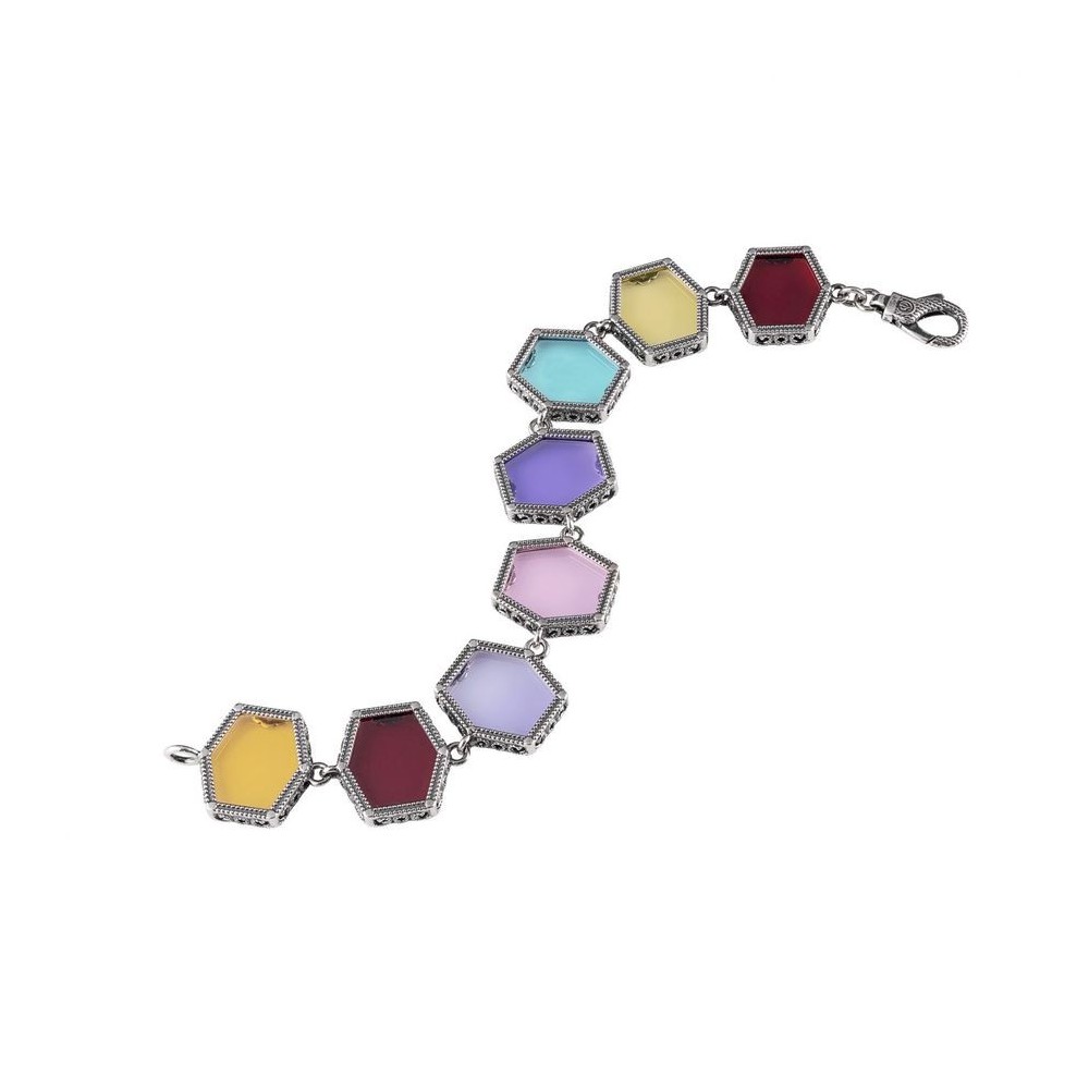 Bracciale Gerardo Sacco Argento e Pietre Colorate Mattonelle28022 [bdb7d818]