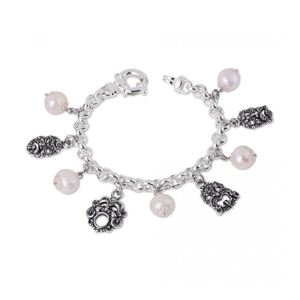 Bracciale Gerardo Sacco con maschere e perle 28054PB [82416db7]