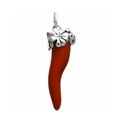 Charm Giovanni Raspini Corno rosso con quadrifoglio 10986 [38b6f986]