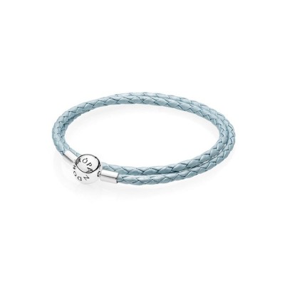 Bracciale Pandora Doppio Azzurro   Argento Cuoio Azzurro 590734CBL [5ca3bb52]