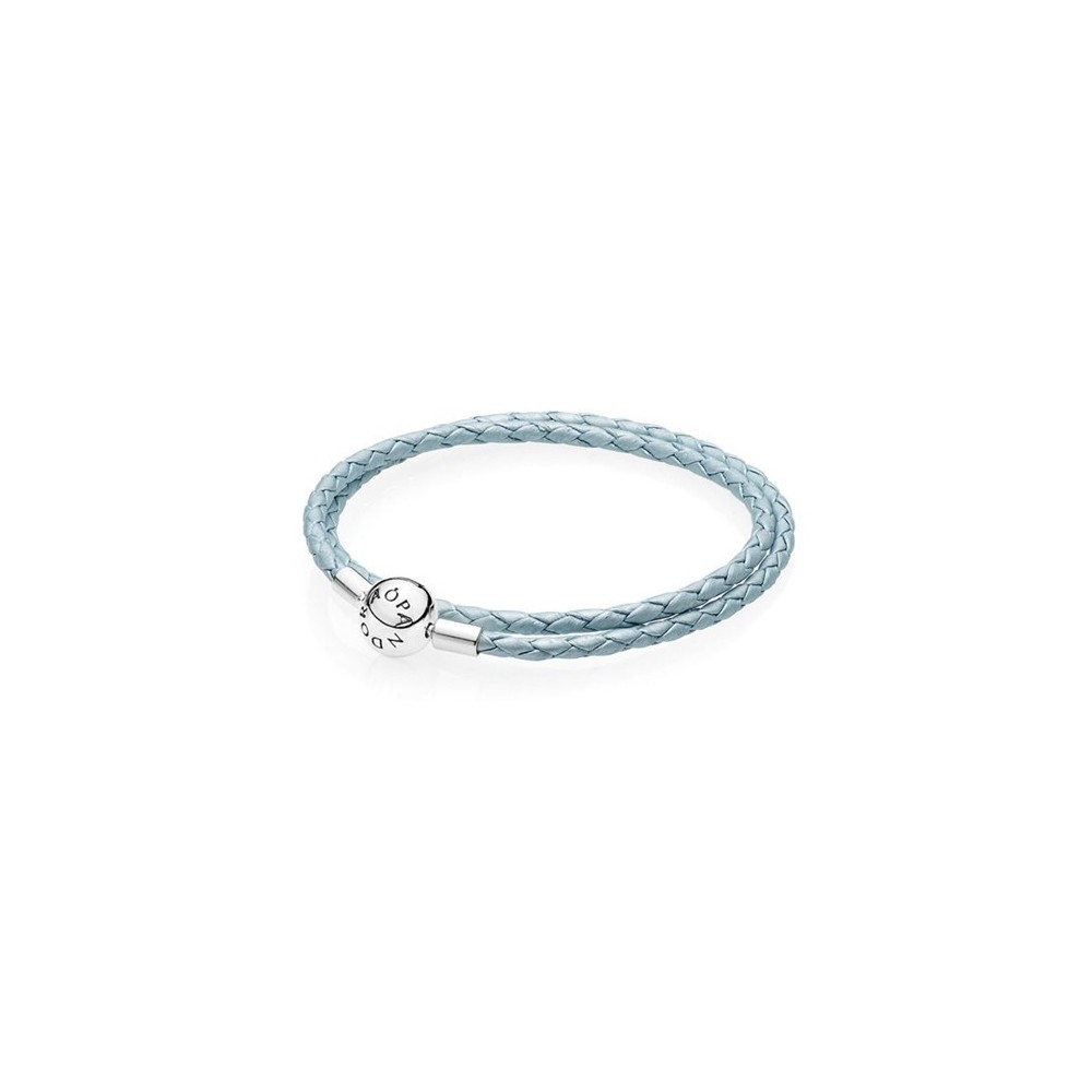 Bracciale Pandora Doppio Azzurro   Argento Cuoio Azzurro 590734CBL [5ca3bb52]