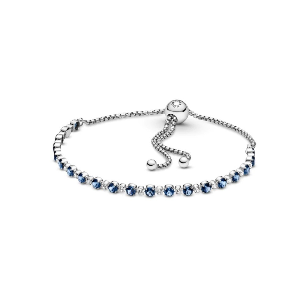 Bracciale Pandora Tennis Argento e Blu regolabile  599377C01 [092da12e]
