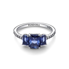 Anello Pandora Trilogy Pietre Blu 192389C01 [06aa61df]