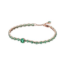 Bracciale Pandora Tennis Rosè e Pietre Verdi 580044C01 [aa0c13ed]