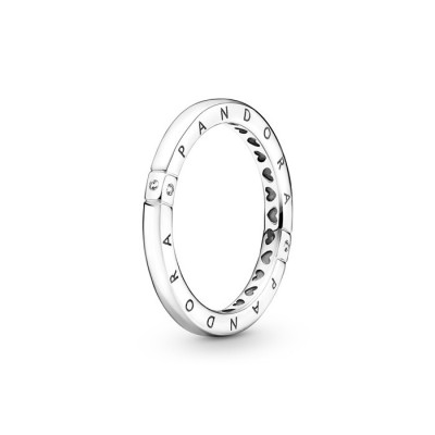 Anello Pandora Signature Logo e Cuori 199482C01 [97a414c4]