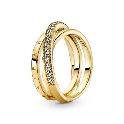 Anello Pandora Intrecciato Pavè e Logo 169057C01 [626bb635]