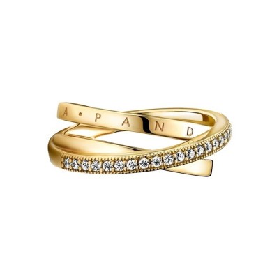 Anello Pandora Intrecciato Pavè e Logo 169057C01 [bb4df538]