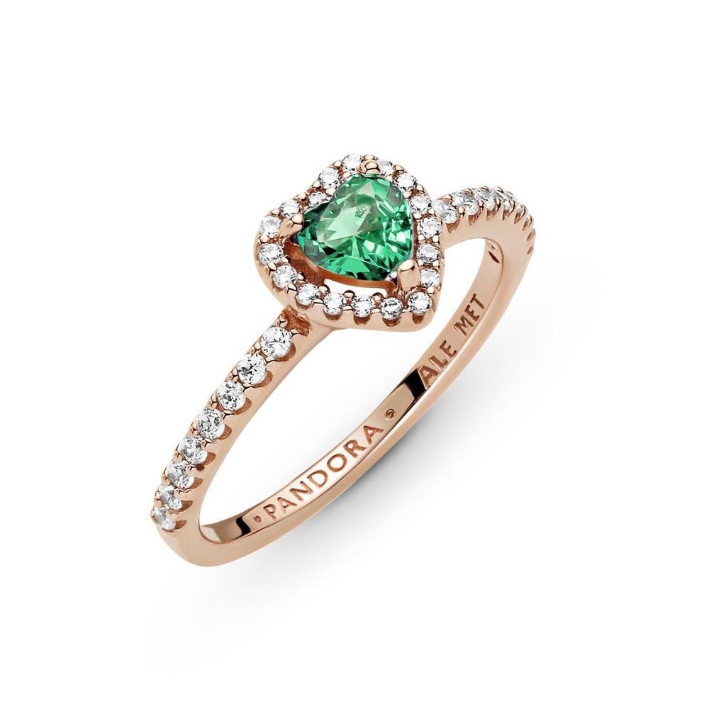 Anello Pandora a Cuore In Rilievo Verde 188421C03 [8543c6a2]