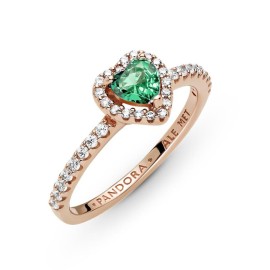 Anello Pandora a Cuore In Rilievo Verde 188421C03 [8543c6a2]