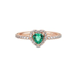 Anello Pandora a Cuore In Rilievo Verde 188421C03 [5c6585af]