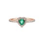 Anello Pandora a Cuore In Rilievo Verde 188421C03 [5c6585af]