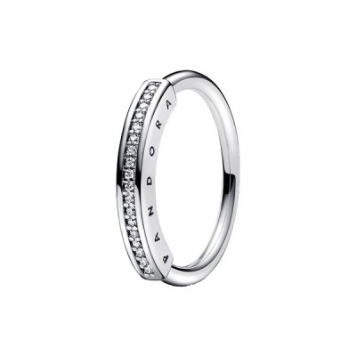 Anello Pandora a Fascia con pavè e logo 192283C01 [6ad1cc3f]