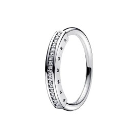Anello Pandora a Fascia con pavè e logo 192283C01 [6ad1cc3f]