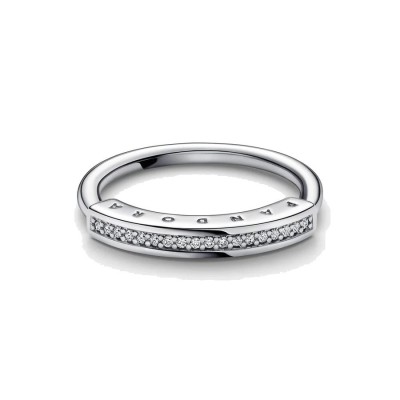 Anello Pandora a Fascia con pavè e logo 192283C01 [b3f78f32]