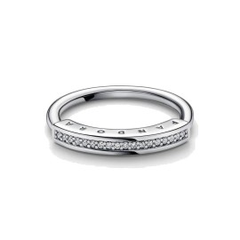 Anello Pandora a Fascia con pavè e logo 192283C01 [b3f78f32]