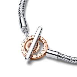 Bracciale Pandora con chiusura a T e cerchi 582309C00 [614d7d29]