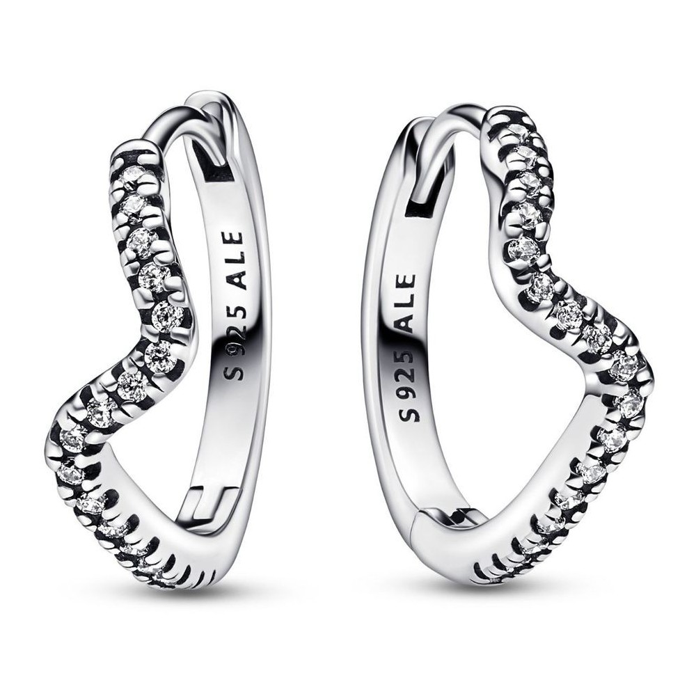 Orecchini Pandora cerchi a onde luminose 292545C01 [8679fe0e]