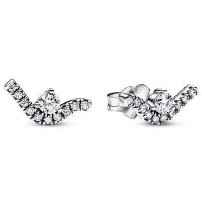 Orecchini Pandora a onde e zirconi 292544C01 [94922d0a]