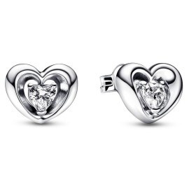 Orecchini Pandora cuore speldente con pietra 292500C01 [133ef50b]