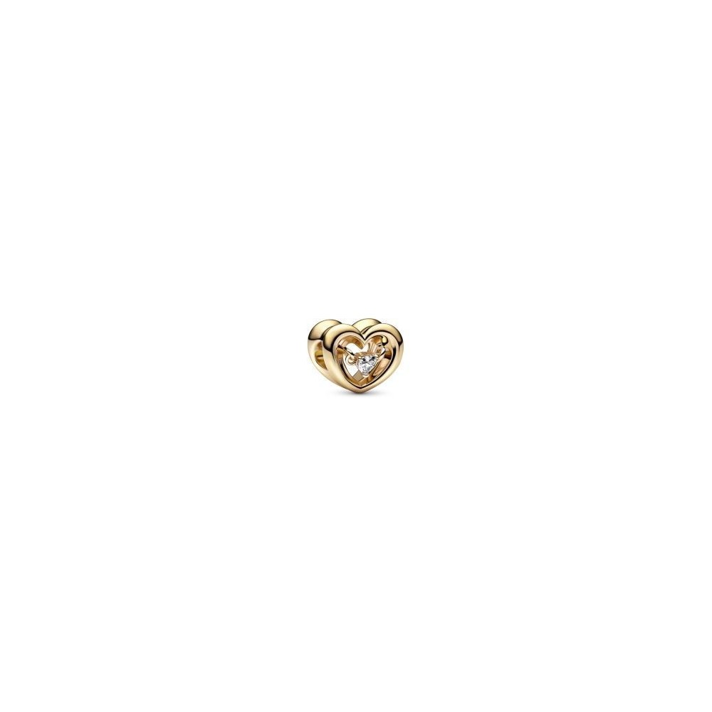 Charm Pandora cuore gold splendente con pietra 762493C01 [ddb1c9cf]