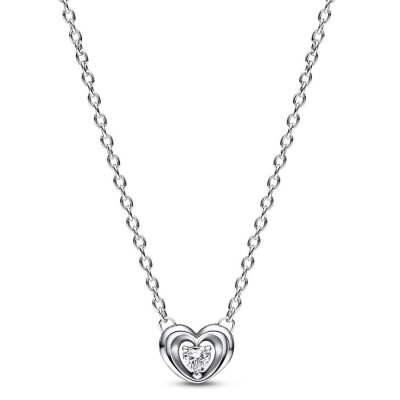 Collana Pandora a cuore con pietra centrale 392494C01-45 [c103abc8]