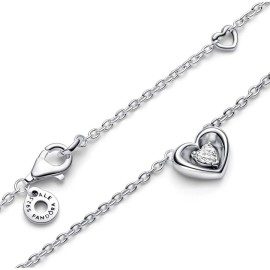 Collana Pandora a cuore con pietra centrale 392494C01-45 [c103abc8]