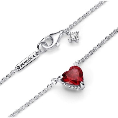 Collana Pandora con cuore rosso 392542C01-45 [32aafecf]