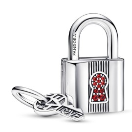 Charm Pandora Lucchetto e chiave dell'amore con pietre 790088C02 [5444a0cd]