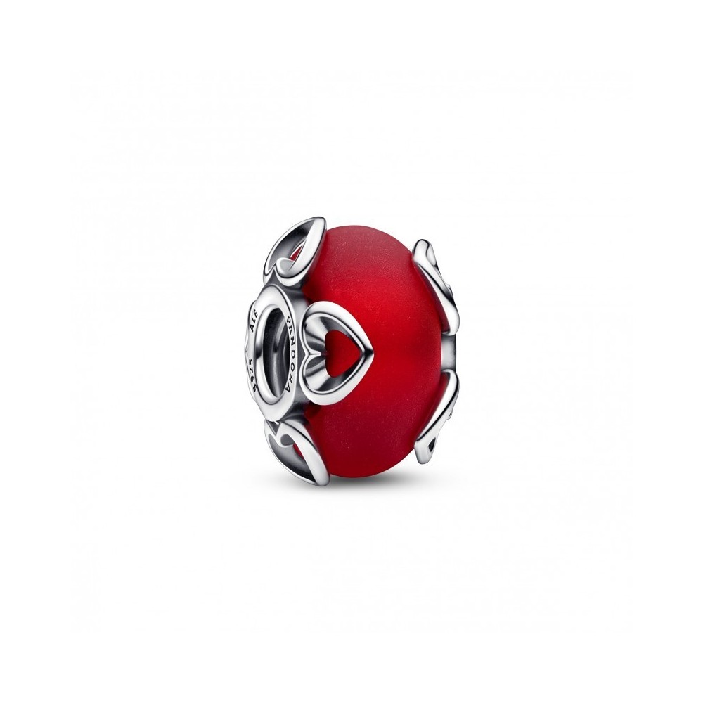 Charm Pandora Moments vetro di murano rosso e cuori 792497C01 [9acb9c09]